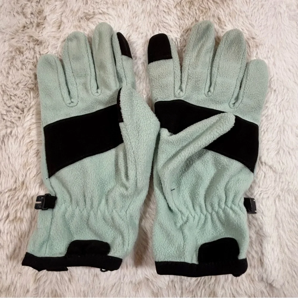 Merrell Fleece Winter Gloves Unisex Small Green Black Touchscreen